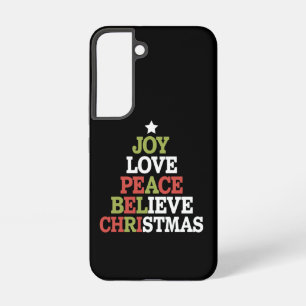 Joy Love Peace Believe Christmas Tree Family Samsung Galaxy S22 Case