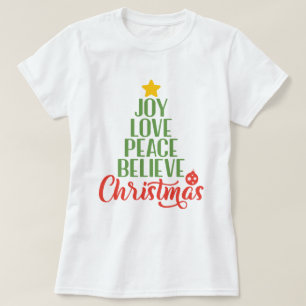 Joy, Love, Peace Believe Christmas Women's T-Shirt