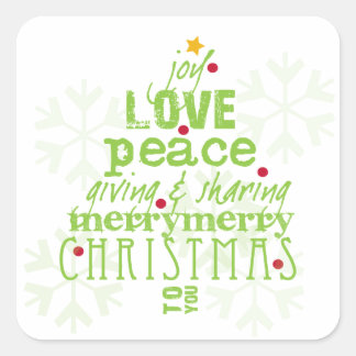 Joy, Love, Peace Christmas Envelope & Gift Sticker