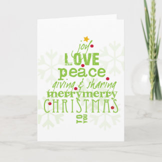 Joy, Love, Peace Christmas Tree Card