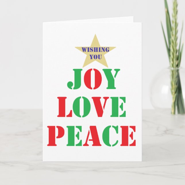 Joy, Love, Peace Holiday Card (Front)