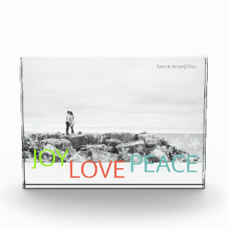 Joy Love Peace Minimalist Holiday Photo Block
