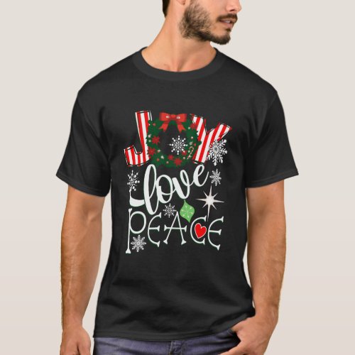 Joy Love Peace Shirt Chirstmas Hope Winter Snowfla