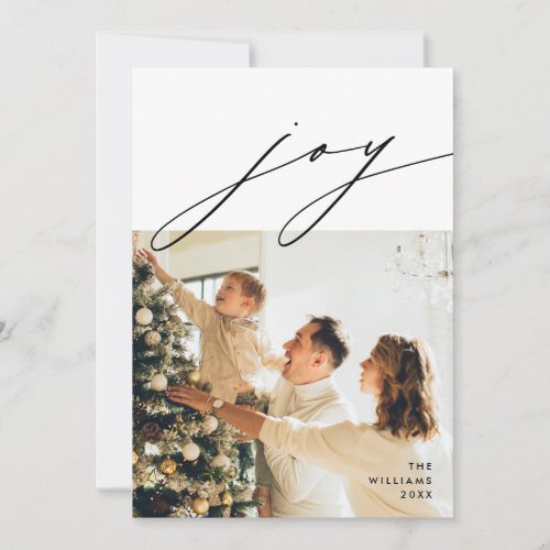 Joy Merry Christmas Family Photo Layover Holiday Card