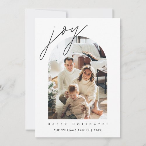 Joy Merry Christmas Family Photo Layover Holiday Card