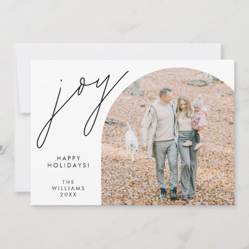 Joy Merry Christmas Family Photo Layover Holiday Card