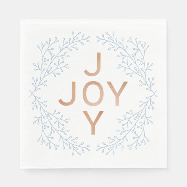 Joy | Modern And Elegant Christmas Napkins (Front)