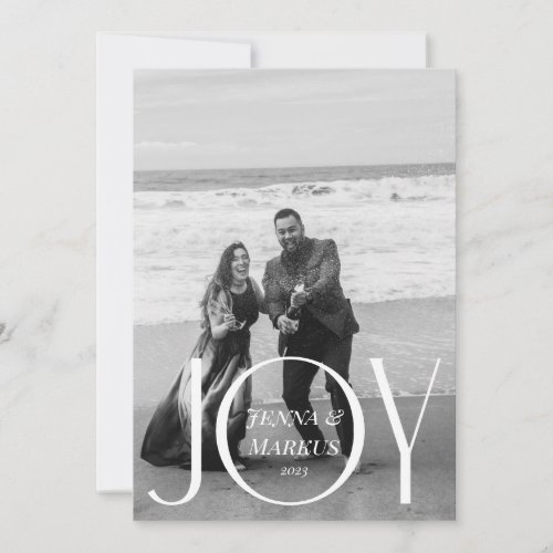 Joy Modern Christmas Photo Minimal Design Holiday Card