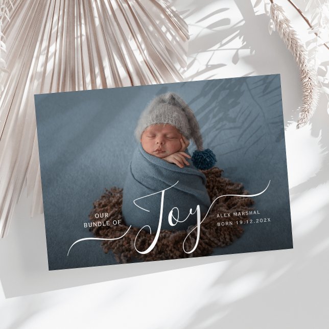 JOY modern holiday birth announcement photo (Creator Uploaded)