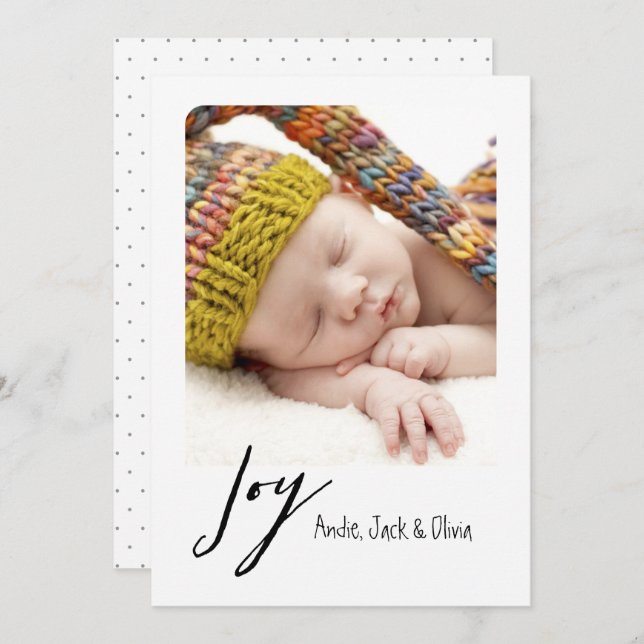 Joy Modern Holiday Card (Front/Back)