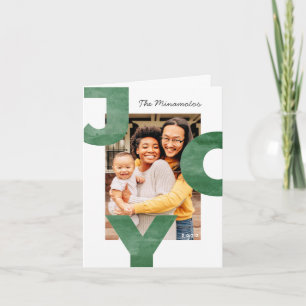 Joy Modern Simple Cool Typography Family Photo Card