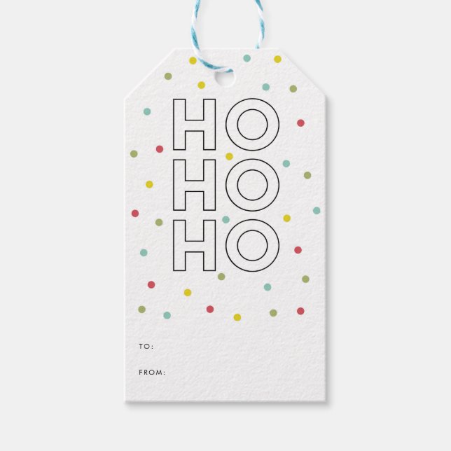 Joy Modern Typography Holiday Gift Tag (Front)
