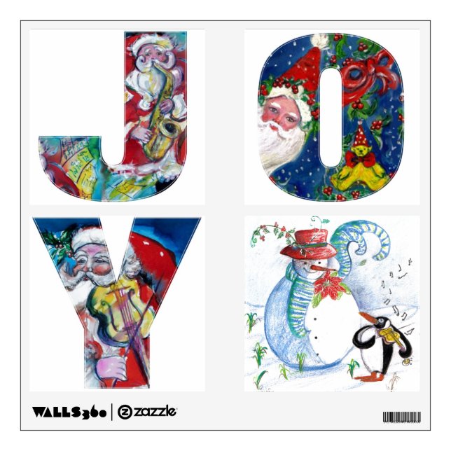 JOY MUSICAL SANTA  XMAS PARTY ,PENGUIN'S SERENADE WALL STICKER (Front)