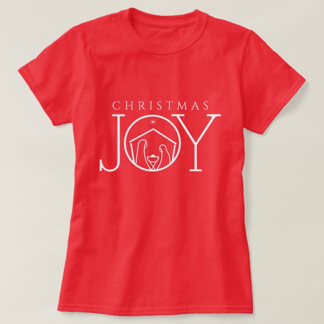 JOY Nativity Christian Religious Christmas T-Shirt (Design Front)
