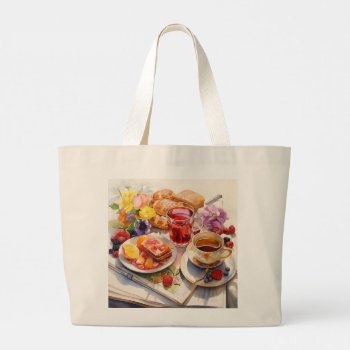 Joy Of Afternoon Tea Large Tote Bag by colorfulworld at Zazzle