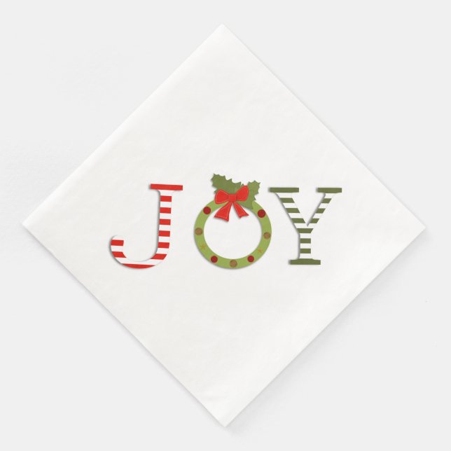 Joy of Christmas Paper Dinner Napkins (Corner)