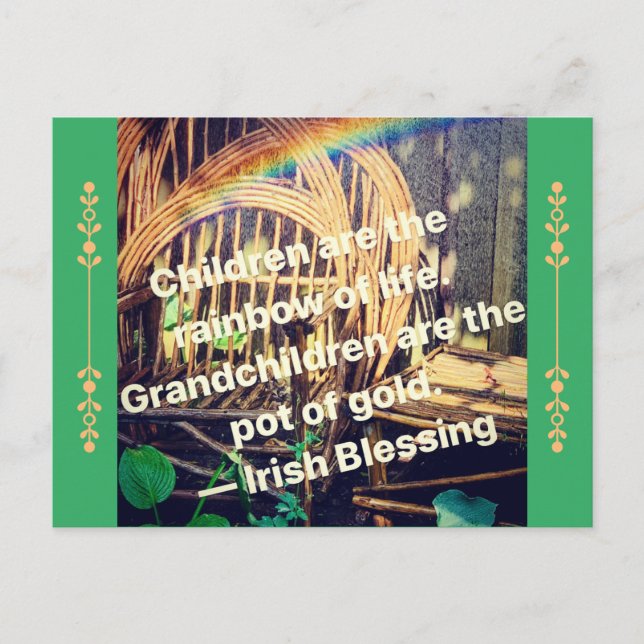 Joy of Grandchildren / pot of gold Postcard (Front)