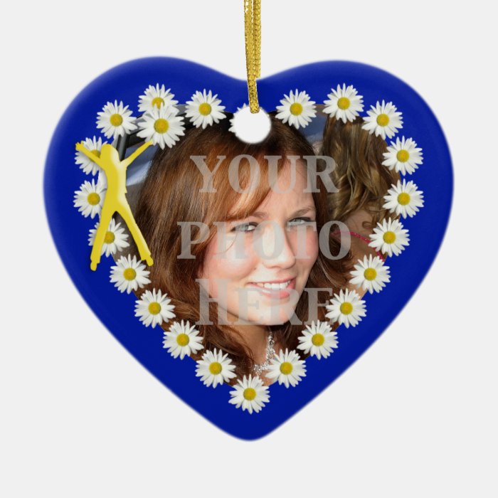 Joy of Living Daisies Heart Photo Ornament