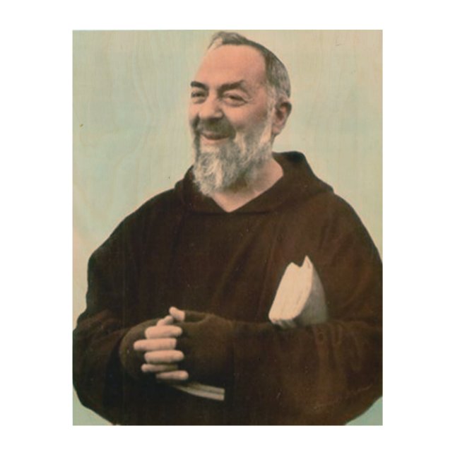 JOY OF PADRE PIO, WOOD WALL ART (Front)