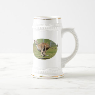 Joy of Running in Grass Oval Beer Stein