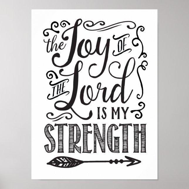 Joy of the Lord Calligraphy Art Poster (Front)