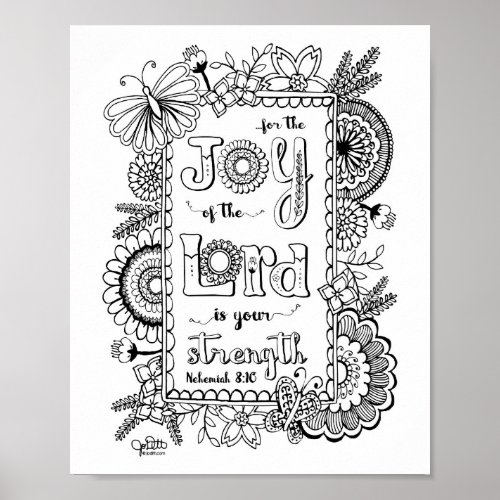 Joy of the Lord Christian Scripture Bible Verse Poster
