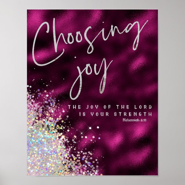 Joy of the Lord is your Strength KJV Verse  Poster (Front)