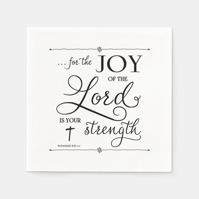 Joy of the Lord - Nehemiah 8:10 Paper Napkins (Front)