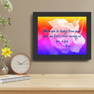 Joy Of The Soul Rose Inspirational Quote Framed Art