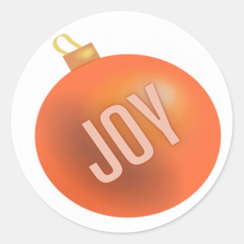 Joy Ornament Classic Round Sticker