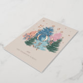 Joy Pastel Watercolor Christmas Tree Forest & Dove Foil Holiday Card (Rotated)