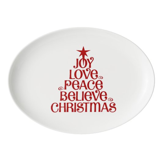 Joy Peace Christmas Serving Platter (Front)