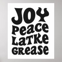Joy Peace Latkes Grease Funny Jewish Hanukkah Gift