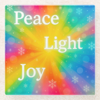Joy Peace Light Glass Coaster