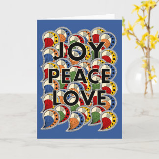 Joy Peace Love - Black Text & Custom Background Card