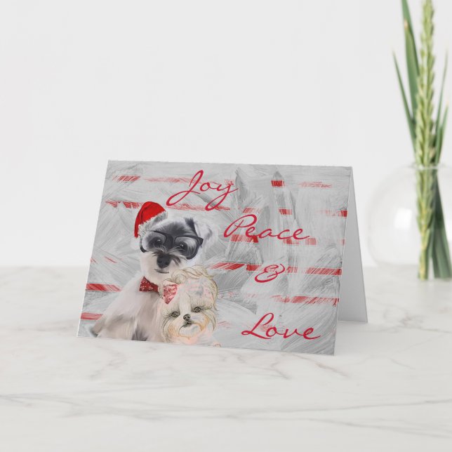 “Joy Peace & Love” Christmas Greeting Card (Front)