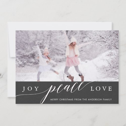 Joy Peace Love Christmas Holiday Photo Card