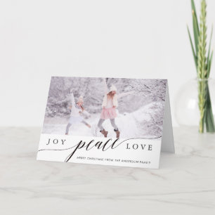 Joy Peace Love Christmas Photo Greeting Card