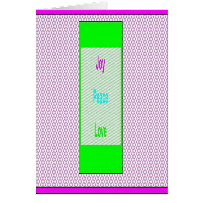 Joy Peace Love Hip Trendy Holiday Greeting Card