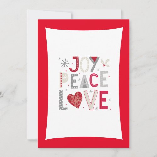 Joy Peace  Love Holiday Card