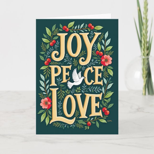 Joy Peace Love Holiday Card (Front)