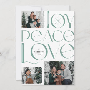 Joy Peace Love Holiday Photo Card