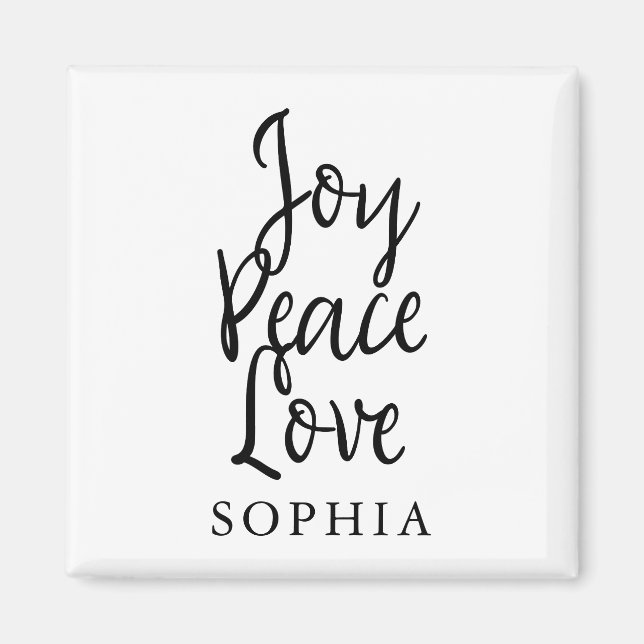Joy Peace Love Inspirational Magnet (Front)