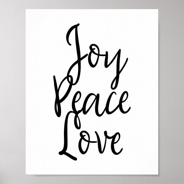Joy Peace Love Inspirational Quote Poster (Front)