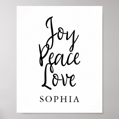 Joy Peace Love Inspirational Quote Poster