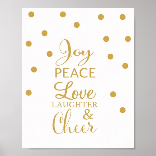 Joy Peace Love Laughter  Cheer _ Art print