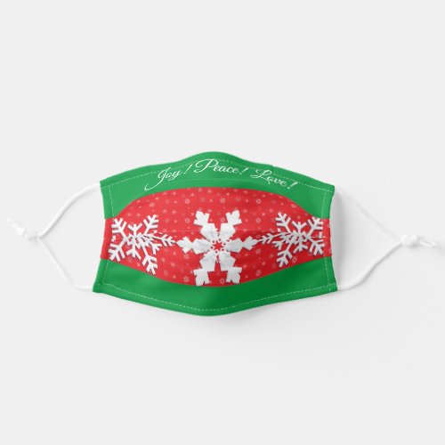 Joy Peace Love Merry Christmas  New Year Adult Cloth Face Mask