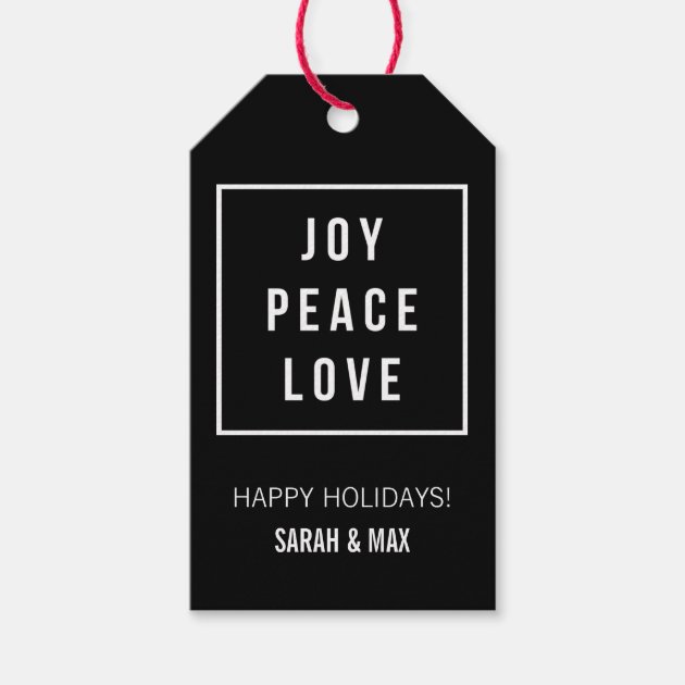 Joy Peace Love | Modern Minimalist Holiday Gift Tags
