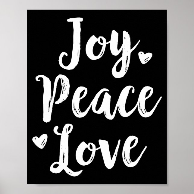 Joy Peace Love Red Brushed Script Womens Holiday  Poster (Front)