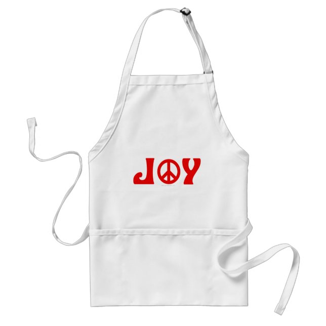 Joy Peace Sign Adult Apron (Front)